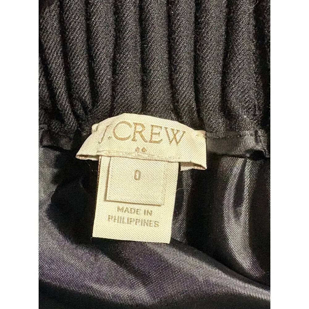 J. Crew Wool Blend Sidewalk Skirt Black Pull‎ On Pockets 95435 Size 0